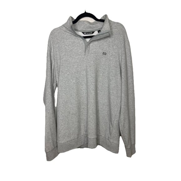Travis Matthew Gray Long Sleeve 1/4 Zip Pullover Sweatshirt Soft Men’s E - Picture 1 of 9
